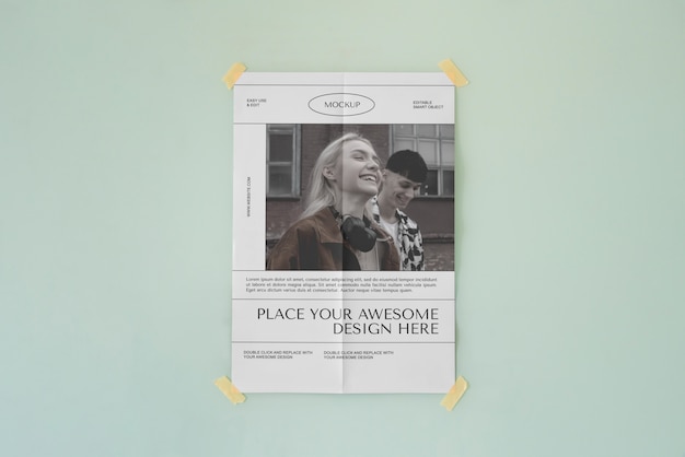 Plakatmodell mit Klebeband