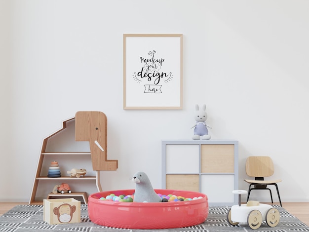 Plakatrahmen im kinderzimmer psd mockup