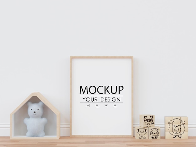 Plakatrahmen im Kinderzimmer Psd Mockup