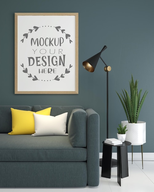 Plakatrahmen im Wohnzimmer Mockup