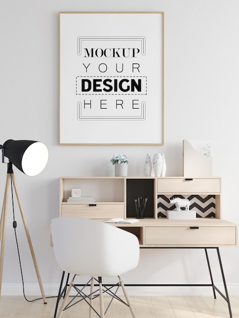 Plakatrahmen im Wohnzimmer Mockup