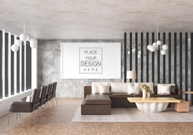 Plakatrahmen im Wohnzimmer Mockup