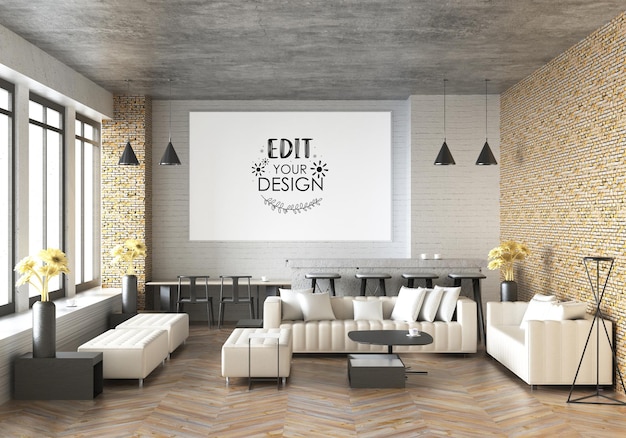 Plakatrahmen im Wohnzimmer Mockup