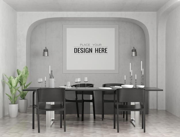 PSD plakatrahmen im wohnzimmer psd mockup