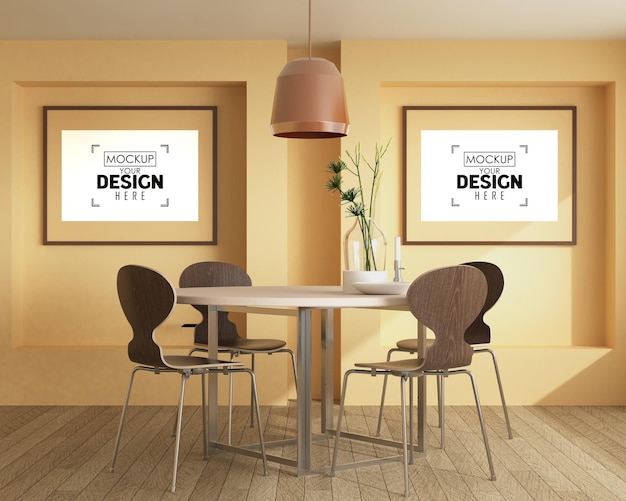 PSD plakatrahmen im wohnzimmer psd mockup