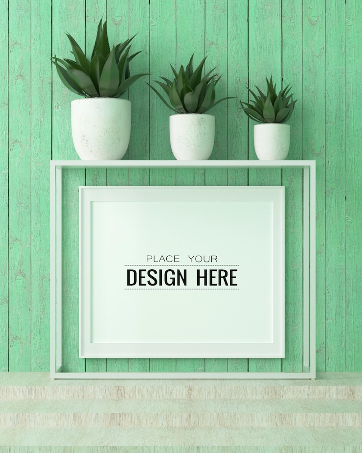 PSD plakatrahmen im wohnzimmer psd mockup