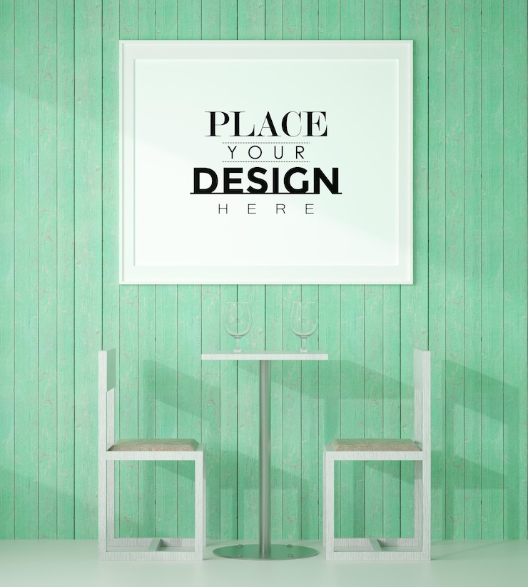 PSD plakatrahmen im wohnzimmer psd mockup