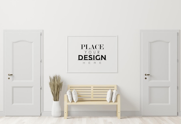 Plakatrahmen im Wohnzimmer Psd Mockup