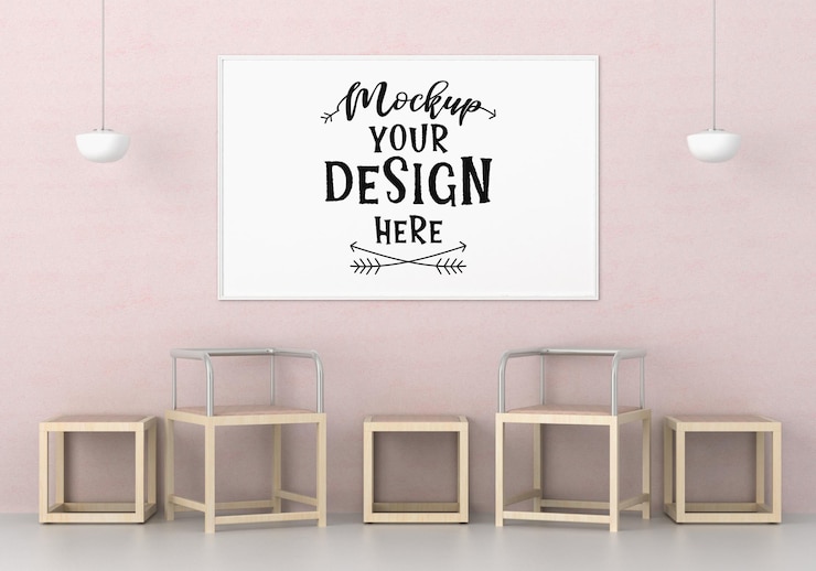 PSD plakatrahmen im wohnzimmer psd mockup