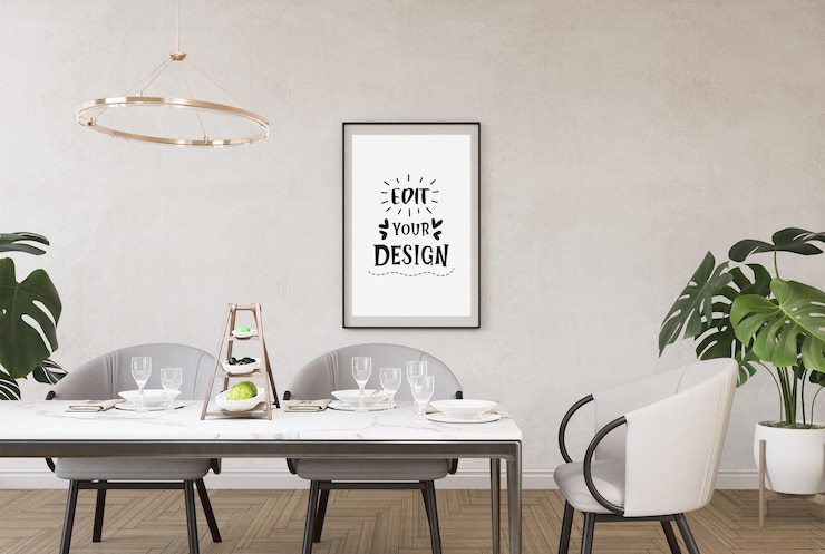 PSD plakatrahmen im wohnzimmer psd mockup