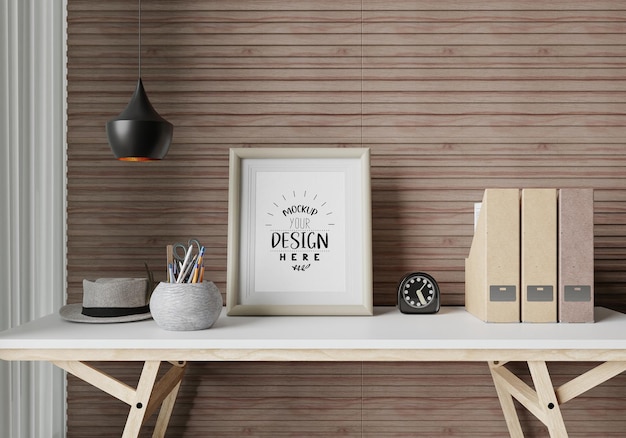 Plakatrahmen im Wohnzimmer Psd Mockup