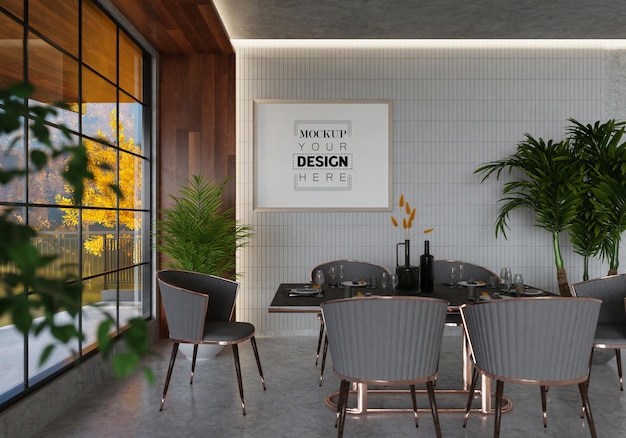 Plakatrahmen im Wohnzimmer Psd Mockup