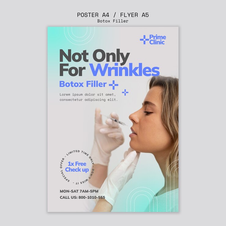 PSD plakatvorlage für botox-füllerkliniken