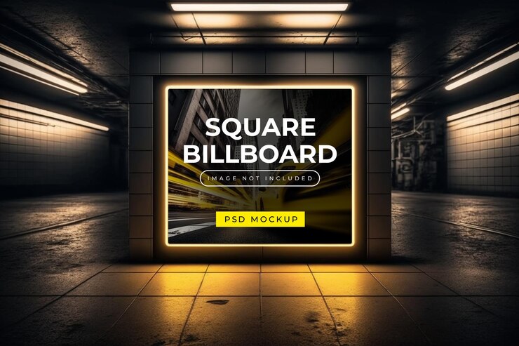 Plakatwand im Neon-Stil U-Bahn-Wandmodell
