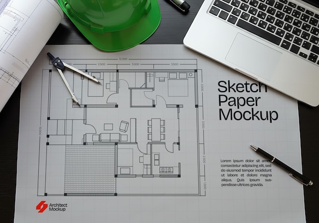Plan architectural et maquette de l'espace de travail