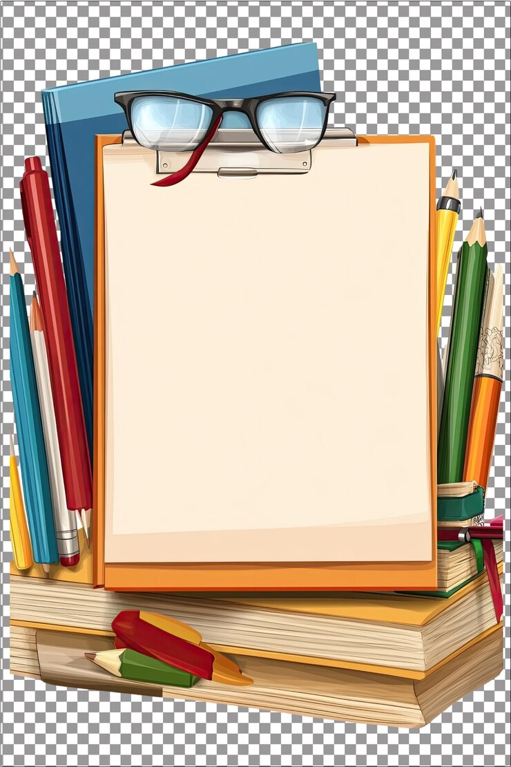 Plan de lecciones Libro organizado Registro del plan de estudios y los planes de enseñanza Hiperrealista Isolado blanco p