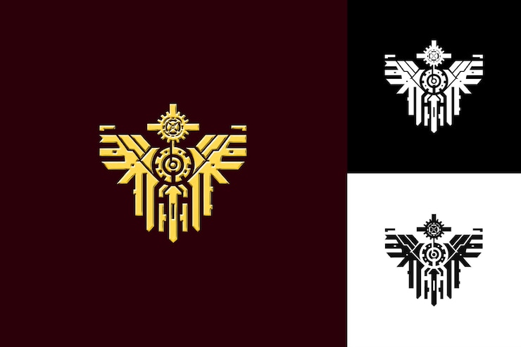 PSD el plan de san luis potosí con un logotipo futurista que presenta diseños de símbolos culturales de méxico