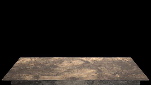 PSD planche de bois noir vide ou fond isolé de table