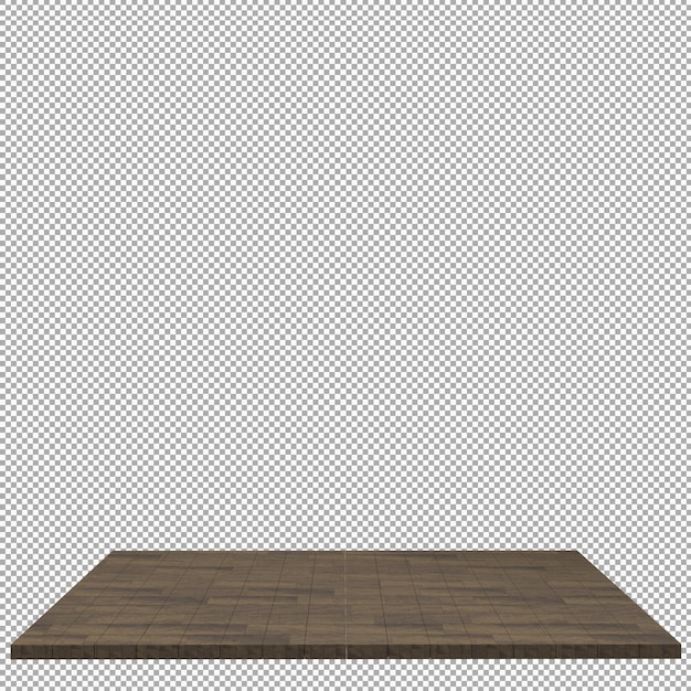 Planche de bois rendu 3d isolé