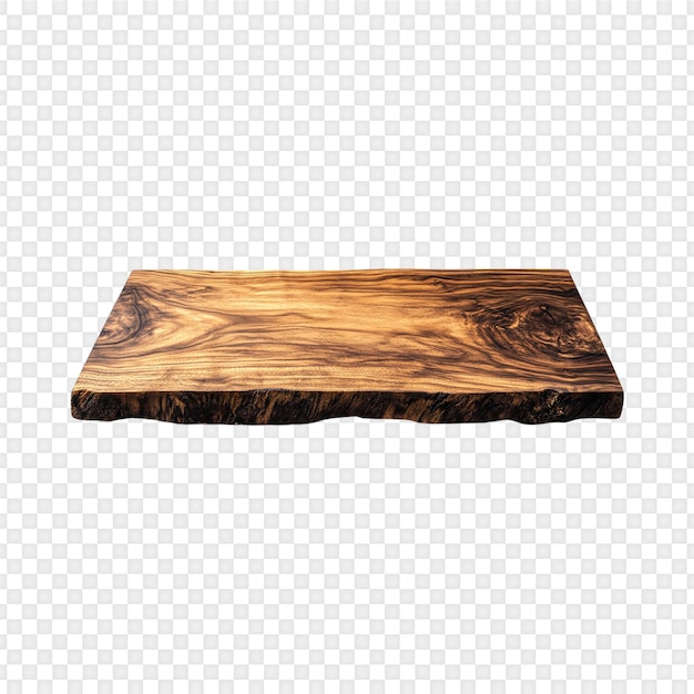 Planche de coupe en bois isolée sur fond transparent