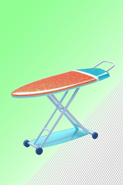 PSD une planche de surf bleue et orange avec un dessus rouge