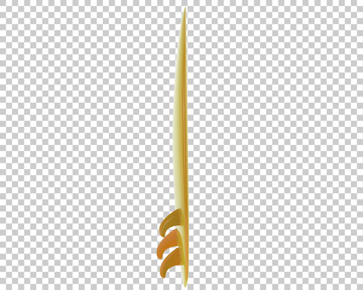 PSD une planche de surf isolée sur un fond transparent illustration de rendu 3d