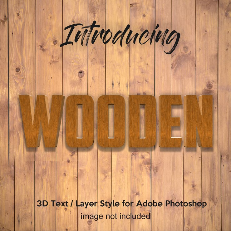 Plancia di legno di legno 3d Effetti di testo di stile di livello strutturato photoshop