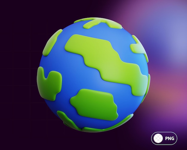 Planet Earth 3D-Rendering-Illustration für die Infografik