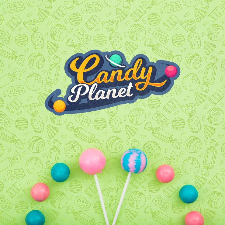 PSD planet permen dan berbagai macam lolipop