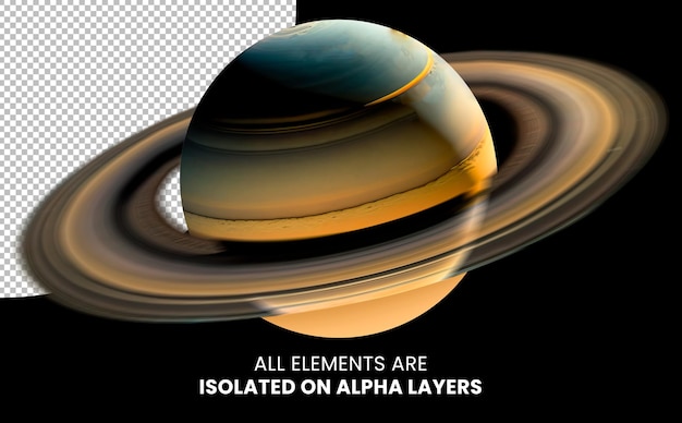 Planet Saturn isoliert auf Alpha-Ebene, png