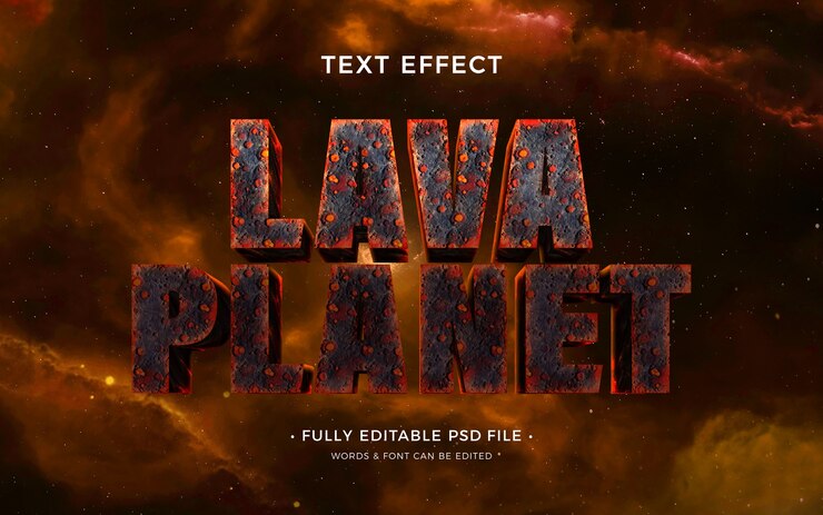 PSD planet-text-effekt