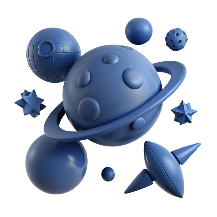PSD un planeta azul con planetas y planetas en él
