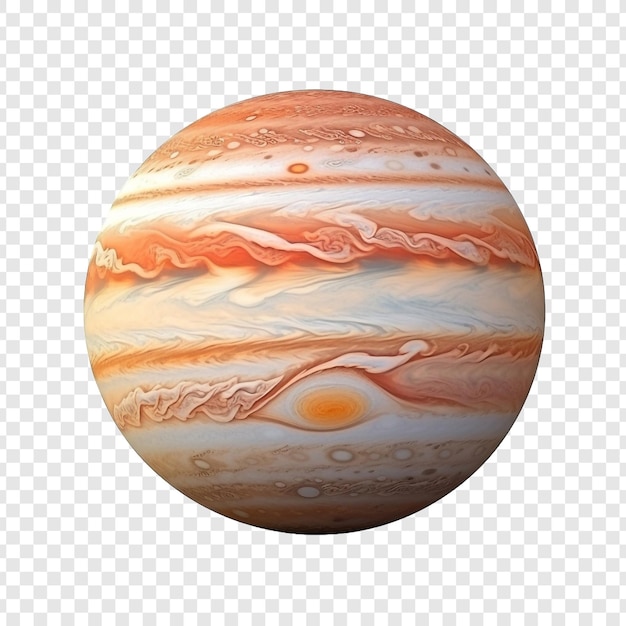 PSD planeta júpiter com satélites em rotação isolados em fundo transparente