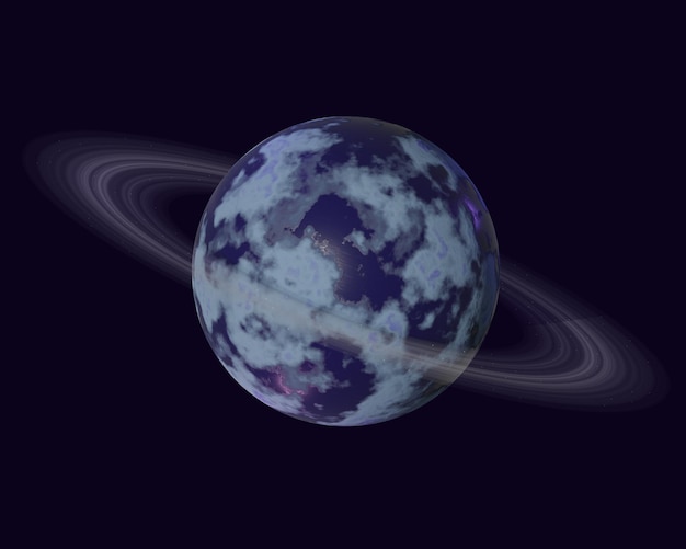 planeta renderizado 3D com anéis