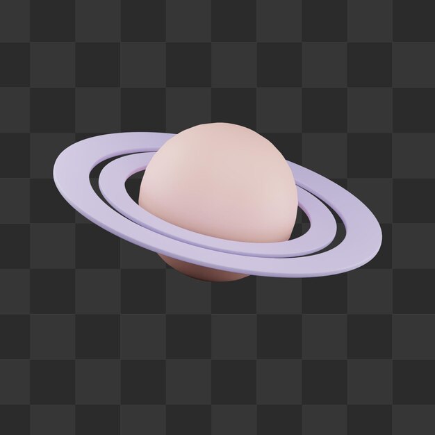 Planeta saturno 3d con ilustración de anillo