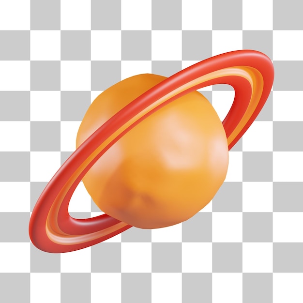 PSD planeta saturno espaço ícone 3d