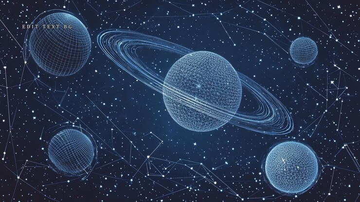 PSD planetas, estrellas y constelaciones en el espacio profundo