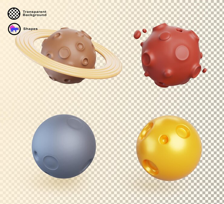 PSD planetas del sistema solar 3d saturno marte sol y luna aislados en el fondo cuerpos celestes objetos espaciales estrellas y satélites con textura superficial dibujos animados aislados conjunto de iconos de renderización
