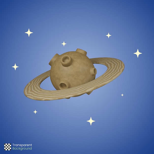 Planète 3D Naturnus avec une planète dessus et une étoile au sommet