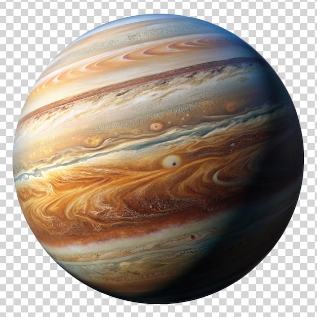 PSD la planète jupiter isolée sur un fond transparent