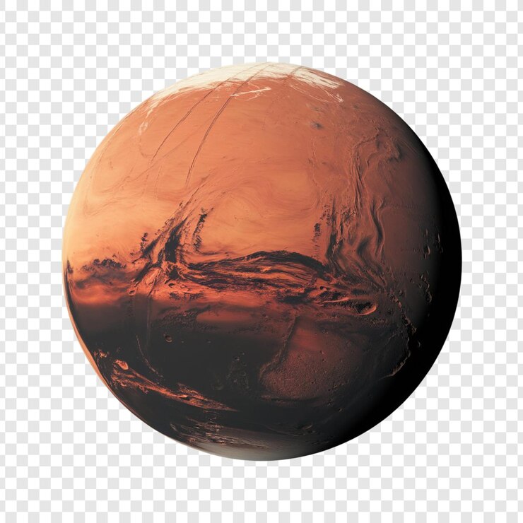 PSD la planète mars isolée sur un fond blanc