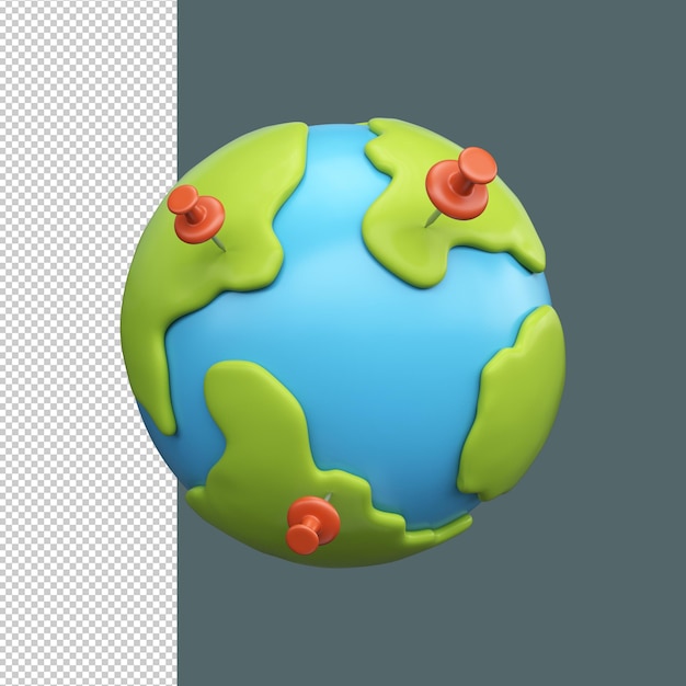 Planète Terre 3D avec adresse ou points de localisation Navigateur GPS