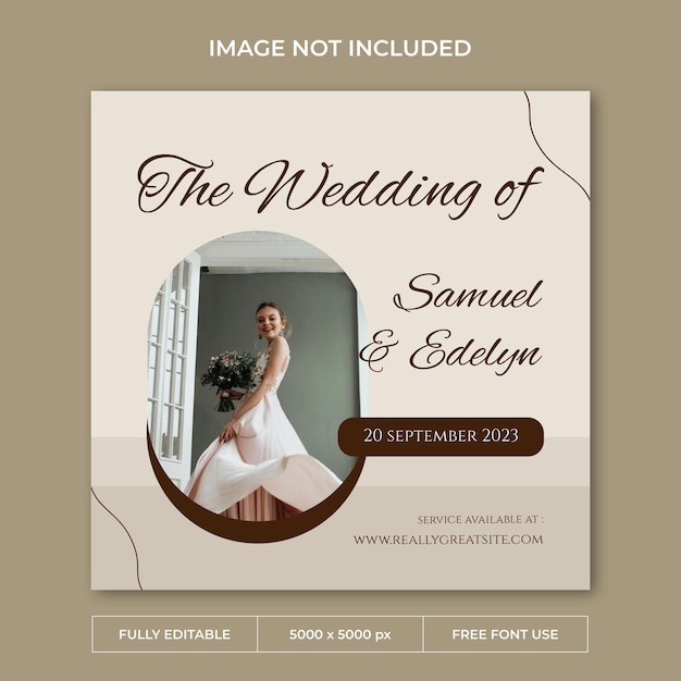 Planificador de bodas publicación de instagram plantilla PSD