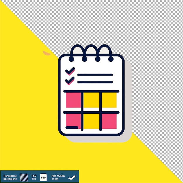 Planificador semanal icono de línea moderna vector trasfondo transparente PNG