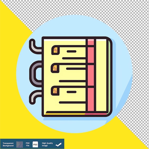 PSD planificador semanal icono de línea moderna vector trasfondo transparente png