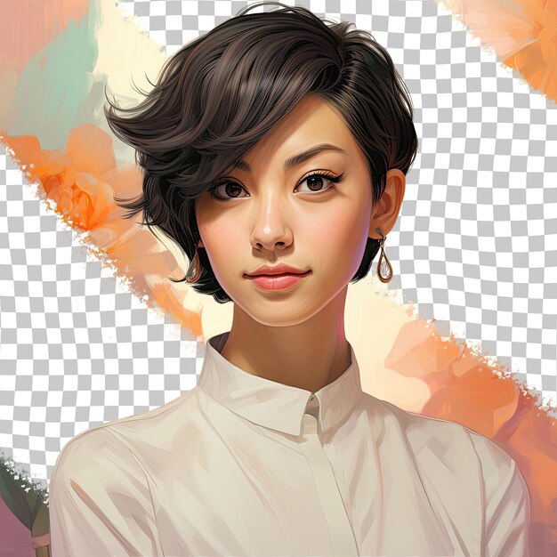 PSD planificateur d'événements asiatique contemporain yeux captivants pastel crème esthétique