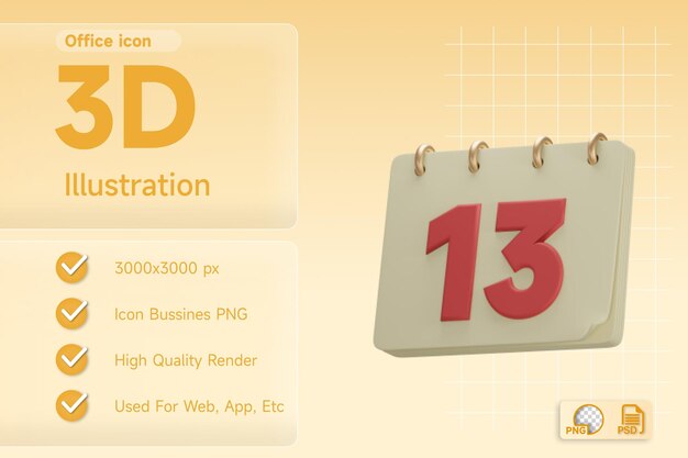 Planificateur D'horaire De Bureau Calendrier Illustration 3d