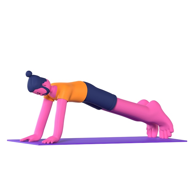 Plank Phalakasana Yoga Ejercicio de postura masculina
