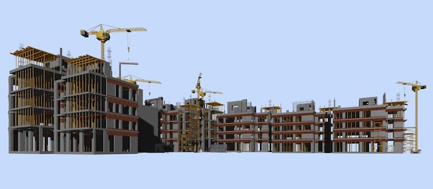 Plano de construção de edifícios fachadas esboço arquitetônico Ilustração vetorial