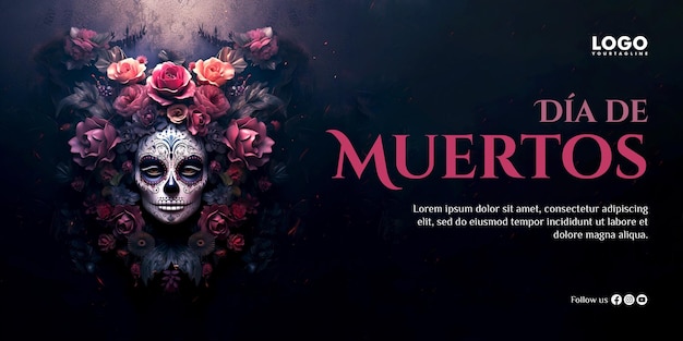 PSD plano de fundo para a celebração do dia de muertos